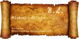 Miskey Lúcia névjegykártya